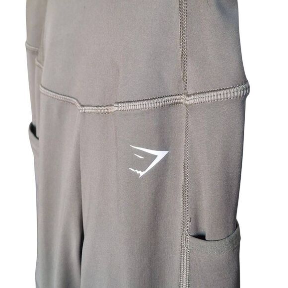 Gymshark Women’s XS Leggings – Olive Green Full Length with Side Pockets - Picture 4 of 6